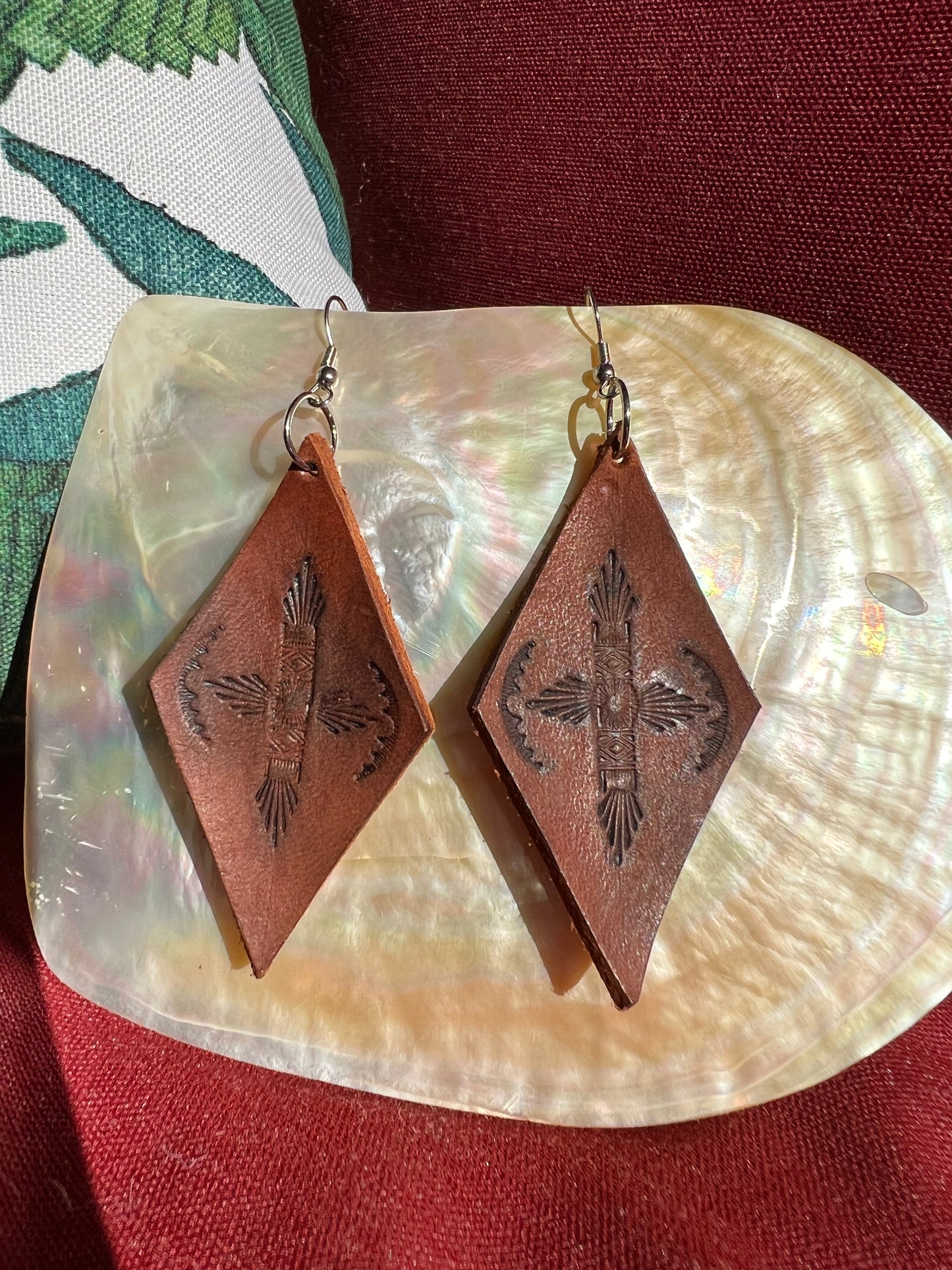 Western Star Leather Earrings