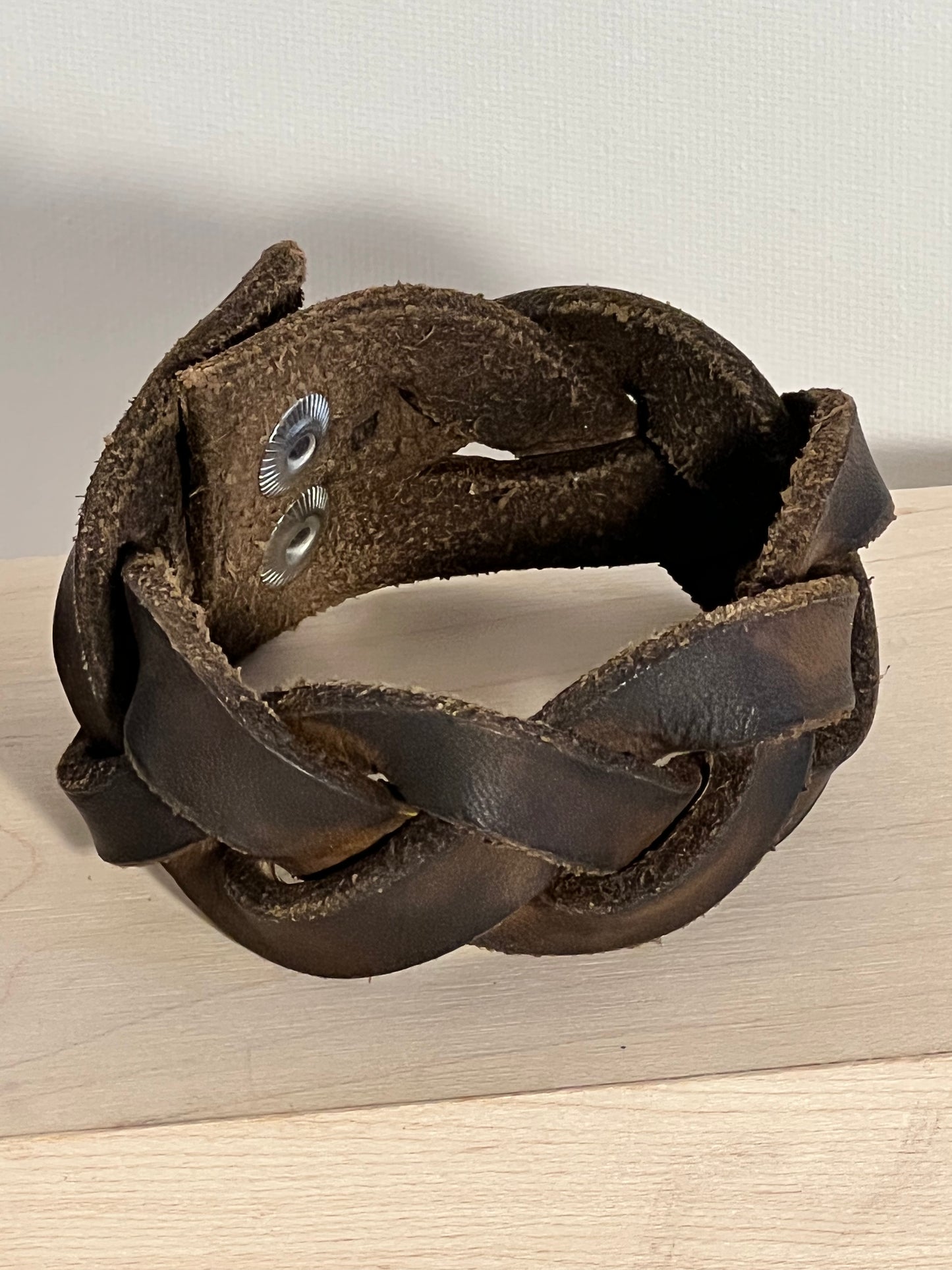 Braided Leather Cuff Bracelet