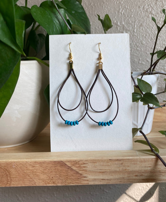 Leather Double Hoop Earrings