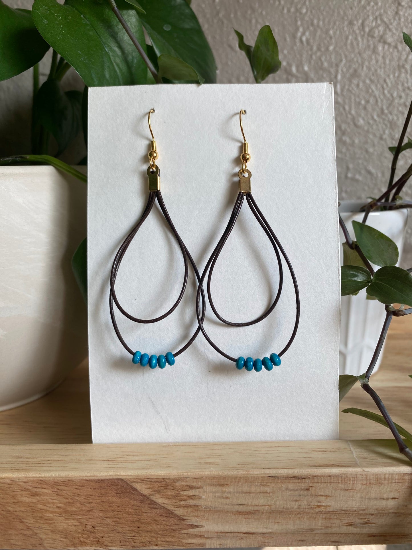 Leather Double Hoop Earrings