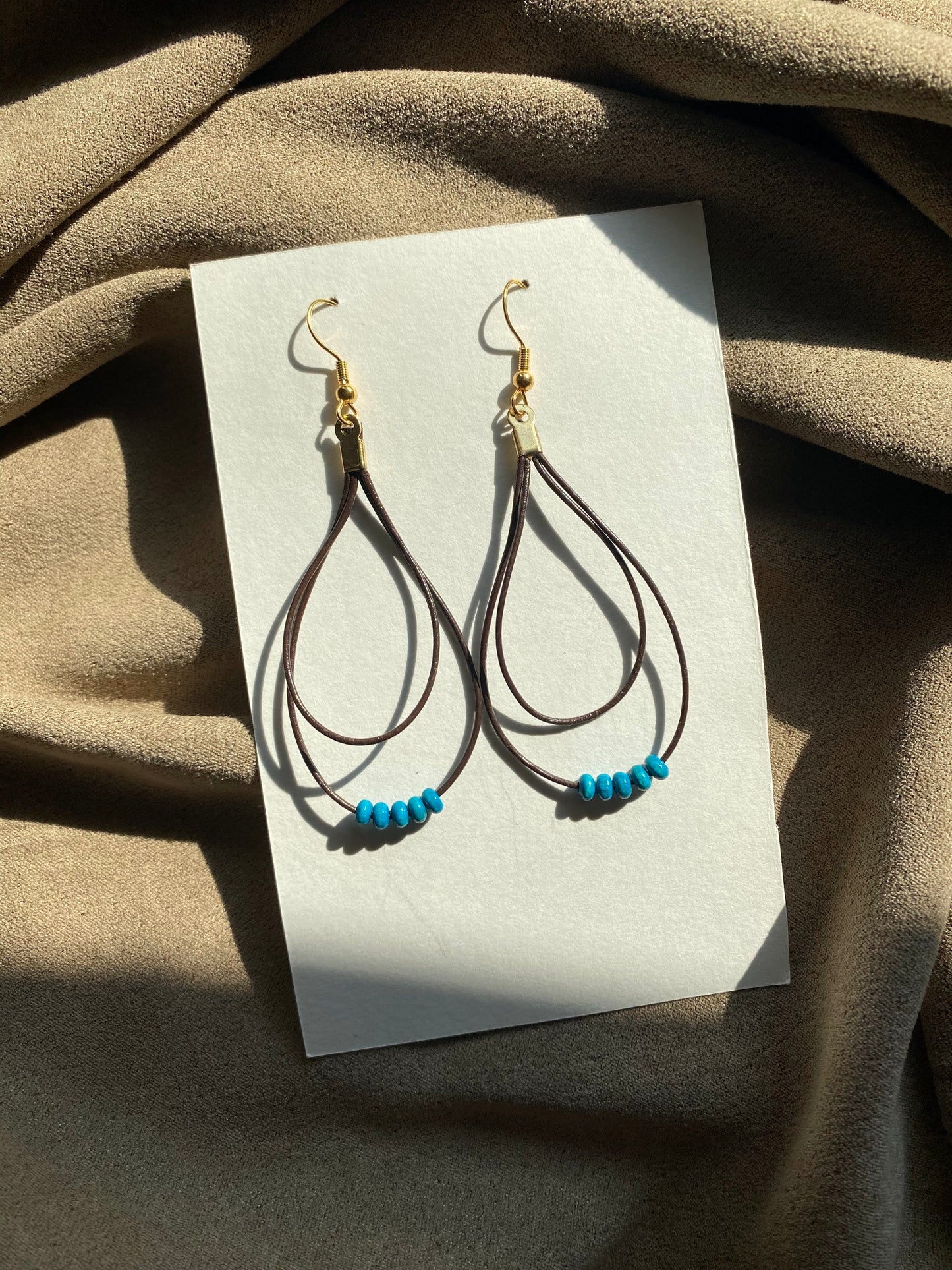 Leather Double Hoop Earrings