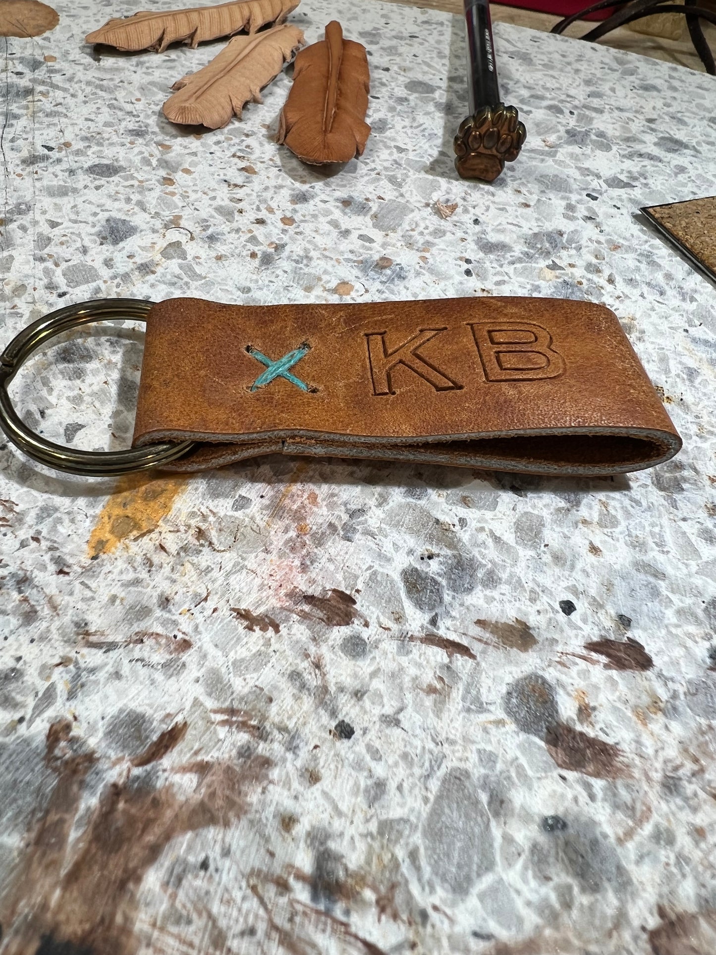 Personalized Leather Key Ring