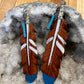 Leather Feather Earrings - Painted Warrior