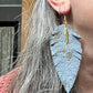 Blue Suede Feather Earrings