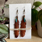Leather Feather Earrings - Bootstrap Tan