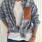 Flannel with Leather Pocket and Collar Corners, size m