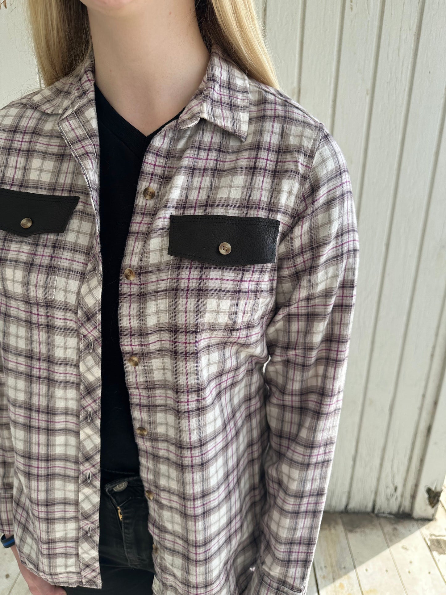Flannel with Leather Pocket Lapels, size sm