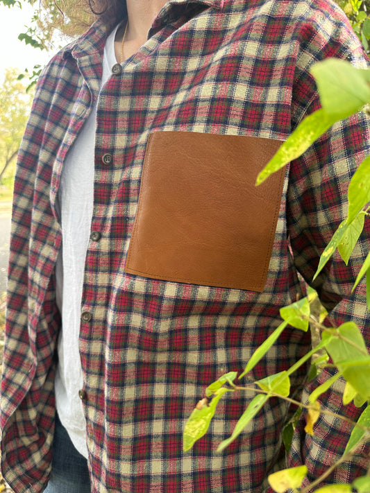 Flannel with Leather Pocket, size m