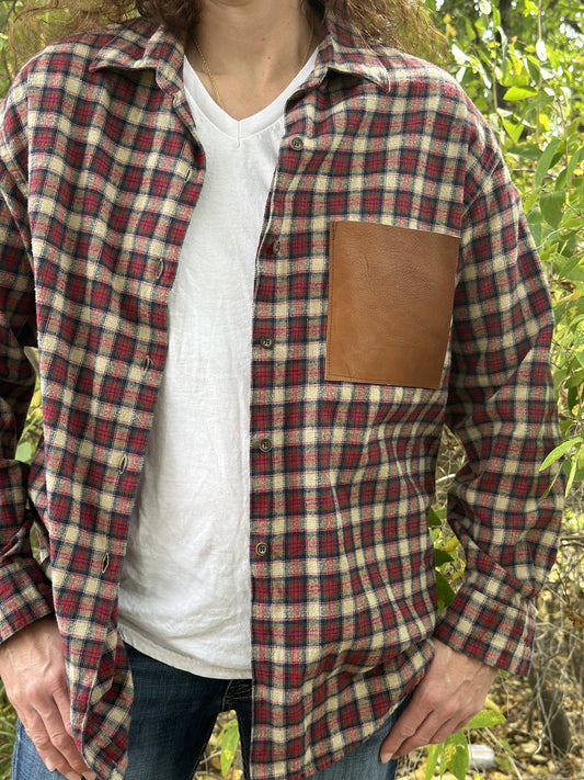 Flannel with Leather Pocket, size m