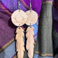 Nude Leather Feather Earrings